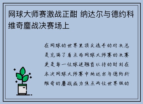 网球大师赛激战正酣 纳达尔与德约科维奇鏖战决赛场上